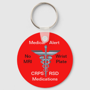 Geen MRI Medical Alert CRPS/RSD Medicines Sleutelh Sleutelhanger