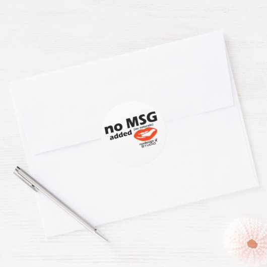 Geen MSG toegevoegd Ronde Sticker (Envelop)