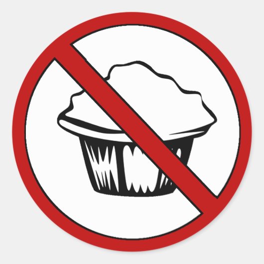 Geen muffin Topjes! Grappige dikke grap Ronde Sticker (Voorkant)