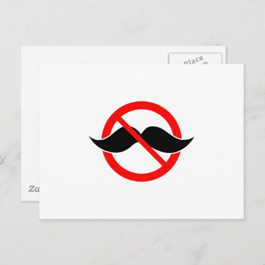 GEEN MUSTACHE - ANTI-MUSTACHE - VERSCHUIVEN DAT di Briefkaart (Voorkant / Achterkant)
