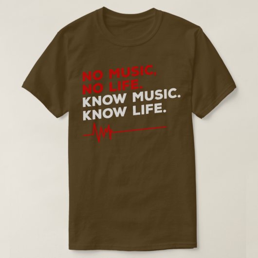 Geen muziek Geen leven 1 T-shirt (Design voorkant)