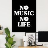 GEEN MUZIEK, GEEN LEVEN POSTER (Thuiskantoor)