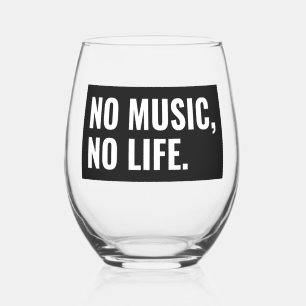 Geen Muziek Geen Leven Steel Glas – Minimalistisch