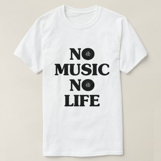 GEEN MUZIEK, GEEN LEVEN T-SHIRT (Design voorkant)