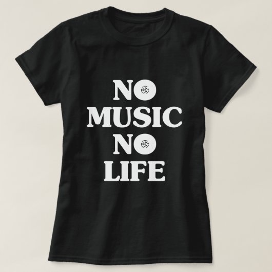 GEEN MUZIEK, GEEN LEVEN T-SHIRT (Design voorkant)