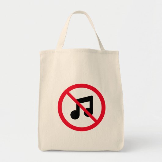 Geen muziek rode cirkel teken | Canvas tas voor kr (Voorkant)