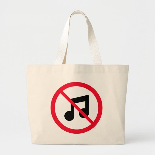 Geen muziek rode cirkel teken | Jumbo-Canvas tas (Voorkant)