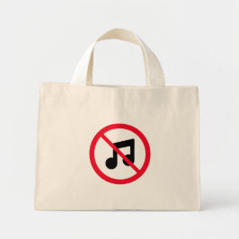 Geen muziek rode cirkel teken | Kleine Canvas tas