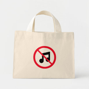 Geen muziek rode cirkel teken   Kleine Canvas tas