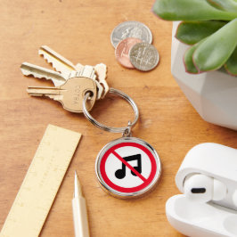 Geen muziek verboden teken | Premium-Sleutelhanger Sleutelhanger