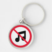 Geen muziek verboden teken | Premium-Sleutelhanger Sleutelhanger (Voorkant)