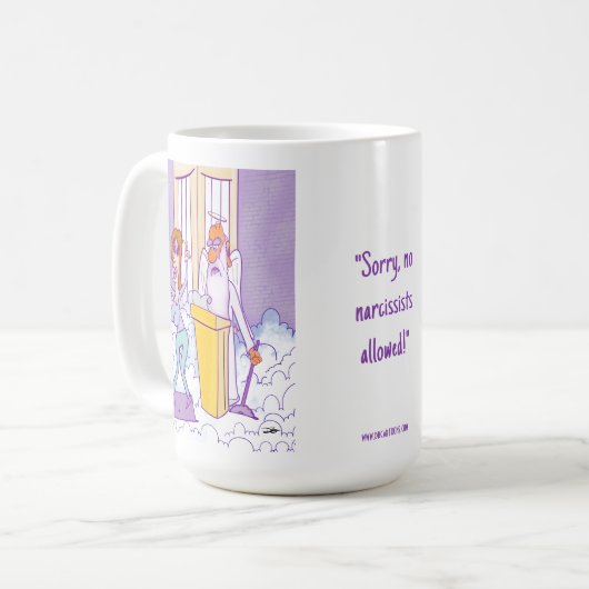 Geen narcist mag klassieke Mok (Voorkant links)