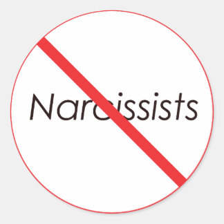 Geen narcisten! ronde sticker