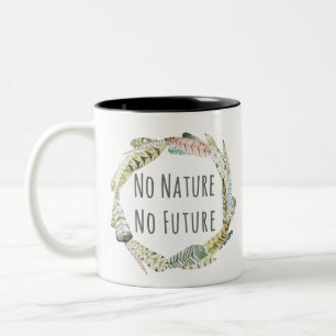 Geen natuur, geen toekomst tweekleurige koffiemok