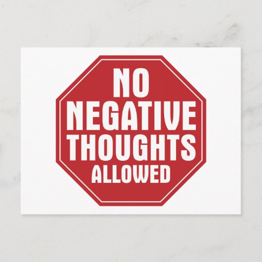 Geen negatieve benaderingen toegestaan briefkaart (Voorkant)