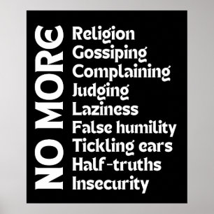 Geen negativiteit meer   Vet Inspirerend Quote Art Poster