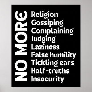 Geen negativiteit meer | Vet Inspirerend Quote Art Poster