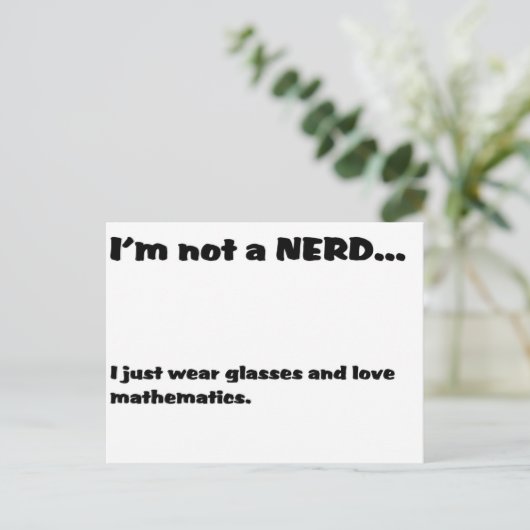 Geen NERD... Briefkaart (Staand voorkant)