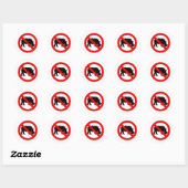 Geen neushoorns toegestaan ronde sticker (Vel)