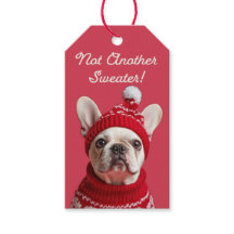 Geen nieuwe trui! Franse Bulldog Gift Label