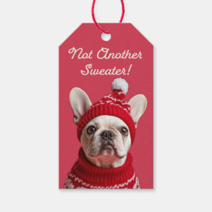 Geen nieuwe trui! Franse Bulldog Gift Label Cadeaulabel