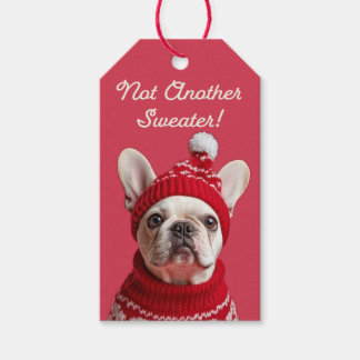Geen nieuwe trui! Franse Bulldog Gift Label Cadeaulabel