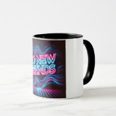 Geen nieuwe vrienden Neon Glow Mok (Voorkant rechts)