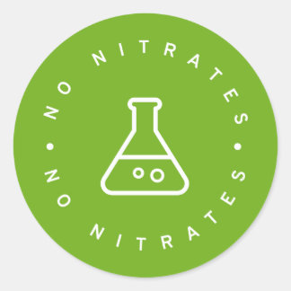 Geen nitraten ronde sticker