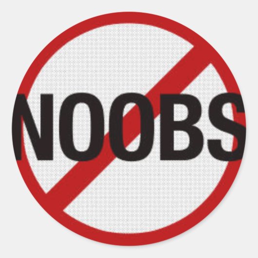 Geen NOOBS sticker! Ronde Sticker (Voorkant)