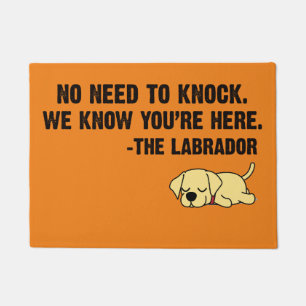 Geen noodzaak om de labrador te kloppen deurmat