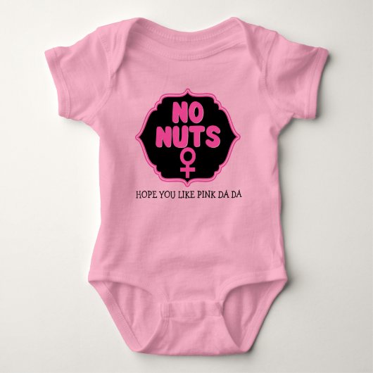 Geen noten | Hete roze Baby onthullen bekendmaking Romper (Voorkant)