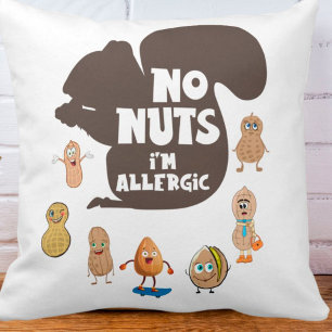 Geen noten Ik ben allergisch Pinda-allergie bewust Kussen