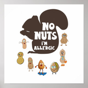 Geen noten Ik ben allergisch Pinda-allergie bewust Poster