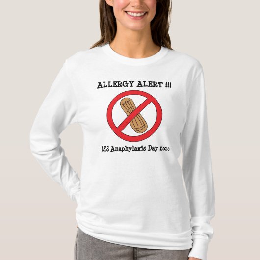 Geen noten, LKS Anafylaxis Day 2010, ALLERGY... T-shirt (Voorkant)