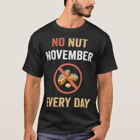 Geen Noten November Elke Dag Pinda Allergie T-shirt (Voorkant)