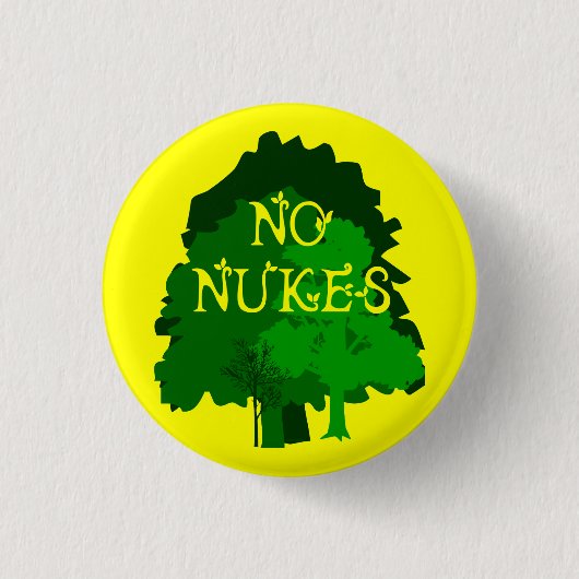 Geen Nukes met groene bomen Pinback Ronde Button 3,2 Cm (Voorkant)