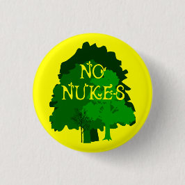 Geen Nukes met groene bomen Pinback Ronde Button 3,2 Cm