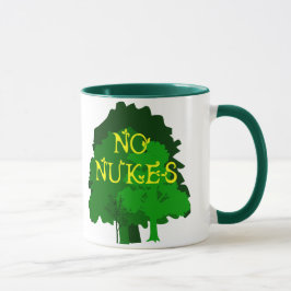 Geen Nukes met Mok groene bomen koffie