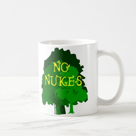 Geen Nukes met Mok groene bomen koffie (Rechts)