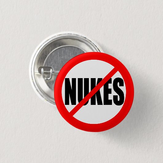 "GEEN NUKES" RONDE BUTTON 3,2 CM (Voorkant /achterkant)