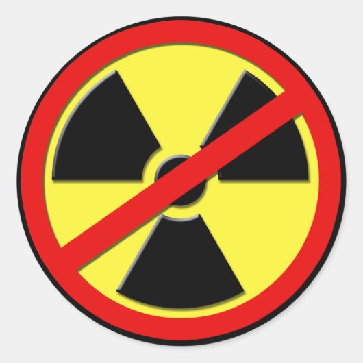 Geen Nukes Ronde Sticker (Voorkant)