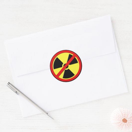 Geen Nukes Ronde Sticker (Envelop)