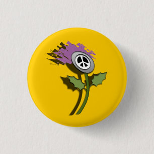 Geen Nukes Scottish Thistle Cartoon Pinback Ronde Button 3,2 Cm