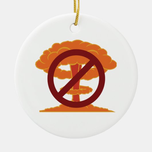 Geen Nukes Symbool Keramisch Ornament (Voorkant)