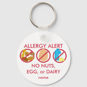 Geen Nuts Egg of Dairy Allergy Alert Sleutelhanger