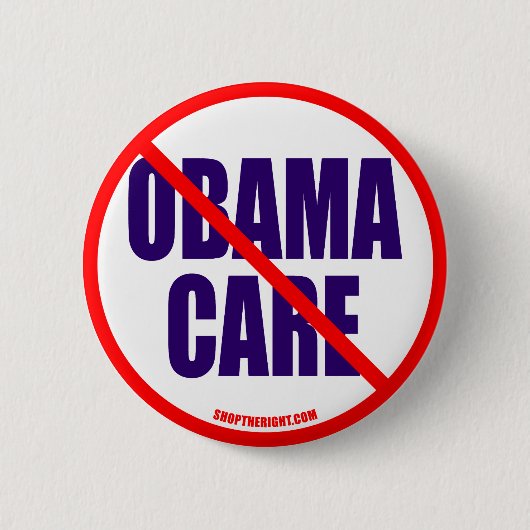 Geen Obama Care-knop Ronde Button 5,7 Cm (Voorkant)