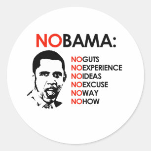 GEEN OBAMA, GEEN WEG RONDE STICKER