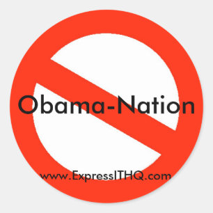Geen Obama-natie, www.ExpressITHQ.com Ronde Sticker