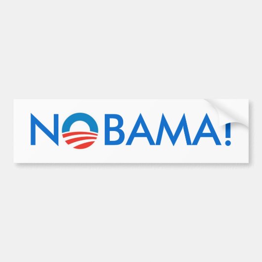 Geen Obama - NOBAMA! Bumpersticker (Voorkant)