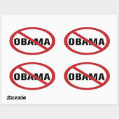 Geen Obama-Sticker Ovale Sticker (Vel)